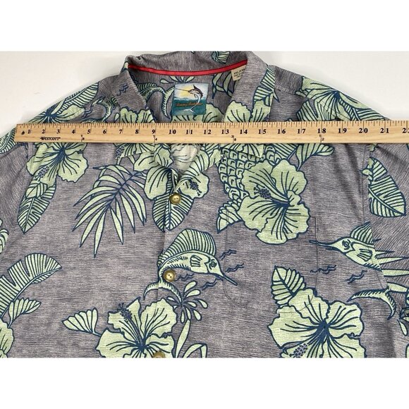 Tommy Bahama 100% Silk Men’s 2XL Island Modern Aloha Camp Shirt Marlin Pineapple - Picture 15 of 16